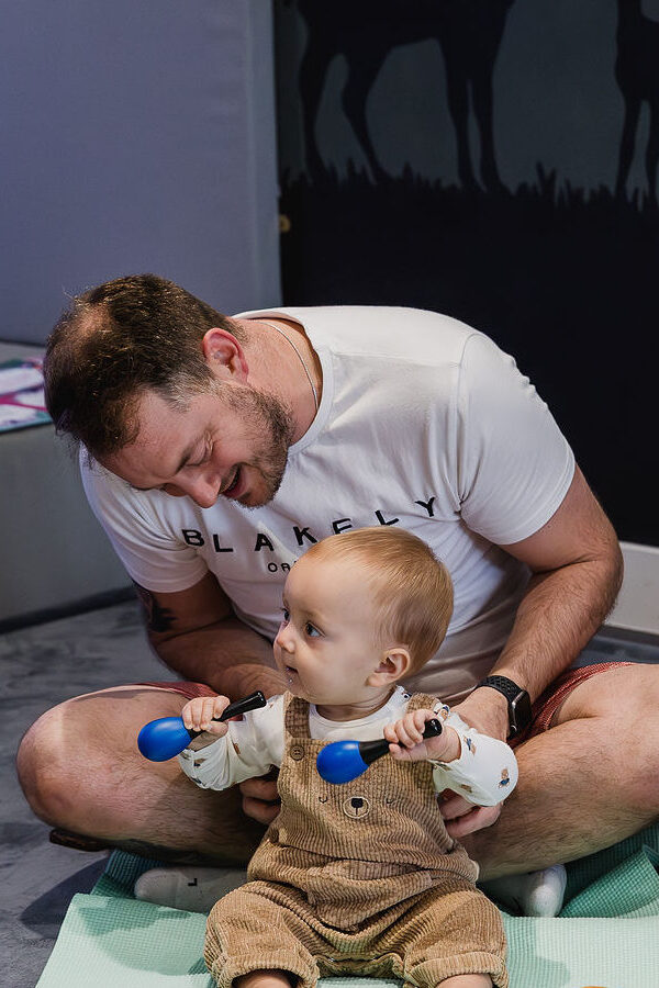 Dad at music class with baby
